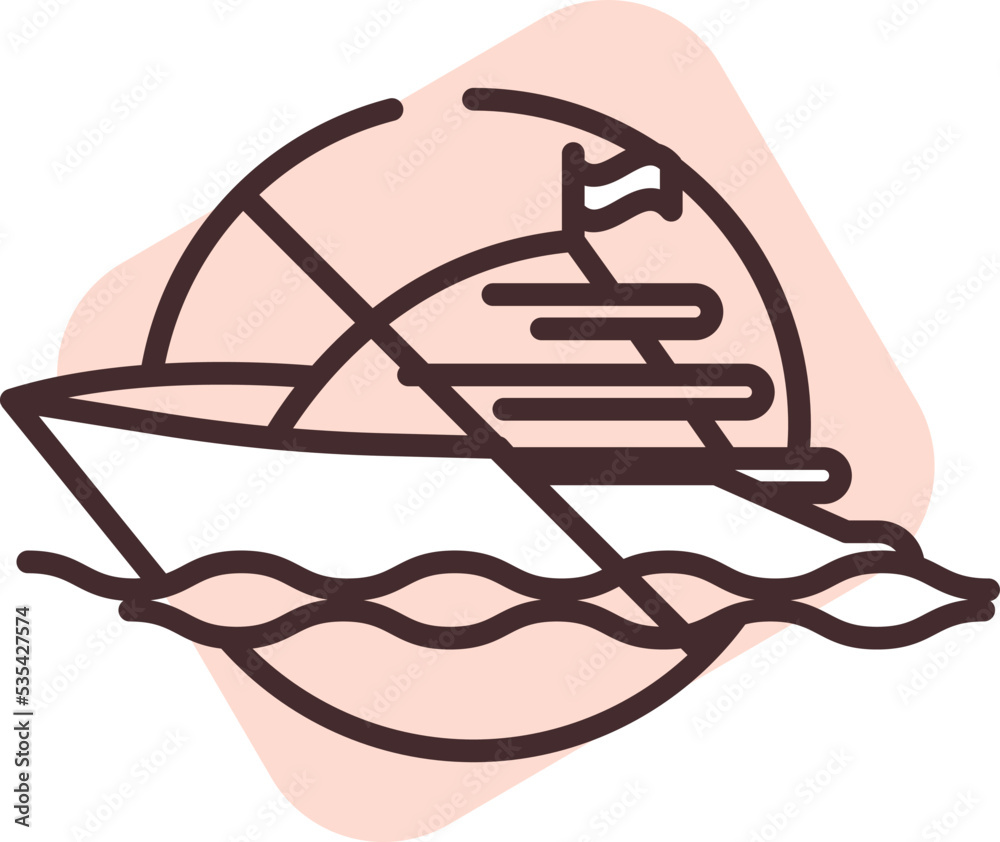 No motorsized craft allowed, illustration, vector on white background.