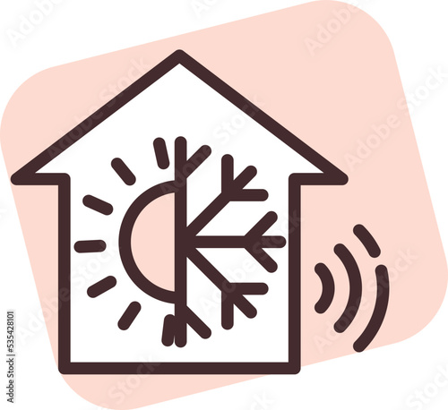 Smart house heating   illustration  vector on white background.