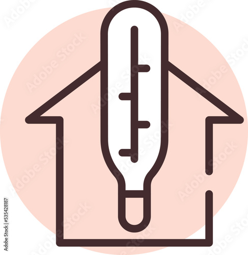 Smart houses heating temperature, illustration, vector on white background.