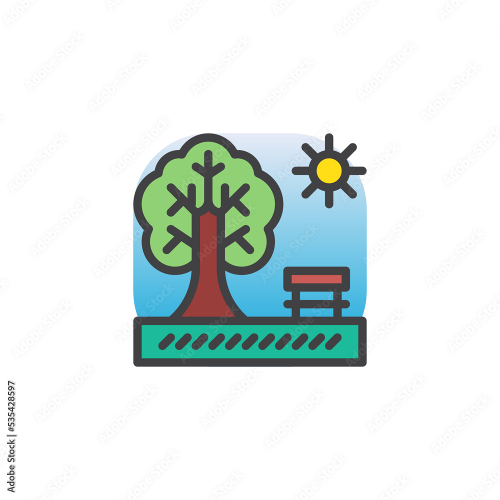 Public park filled outline icon Public park filled outline icon