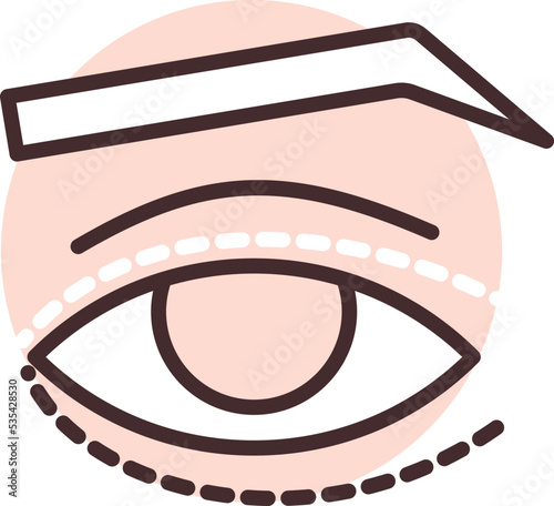 Eyelid surgery, illustration, vector on white background.