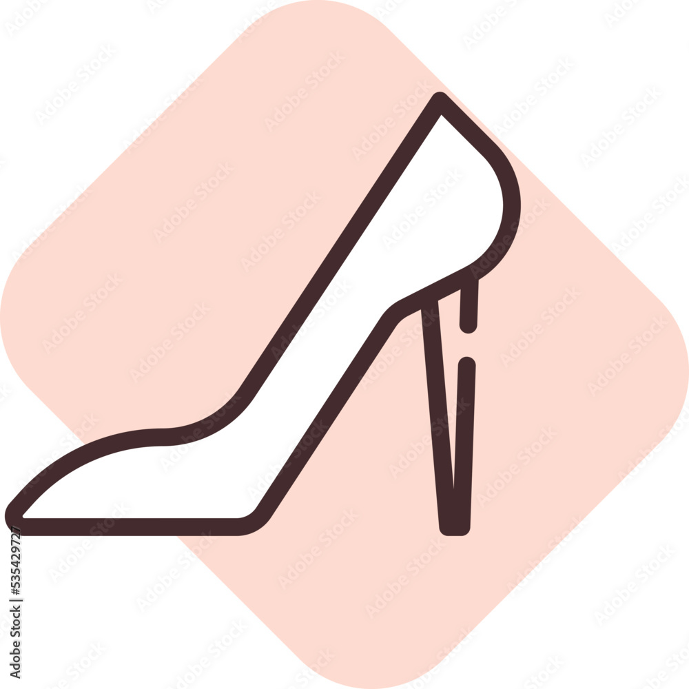 Lady shoes, illustration, vector on white background. Lady shoes, illustration, vector on white background.