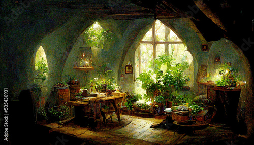 Light through window of fantasy fairy tale fantasy room © primipil
