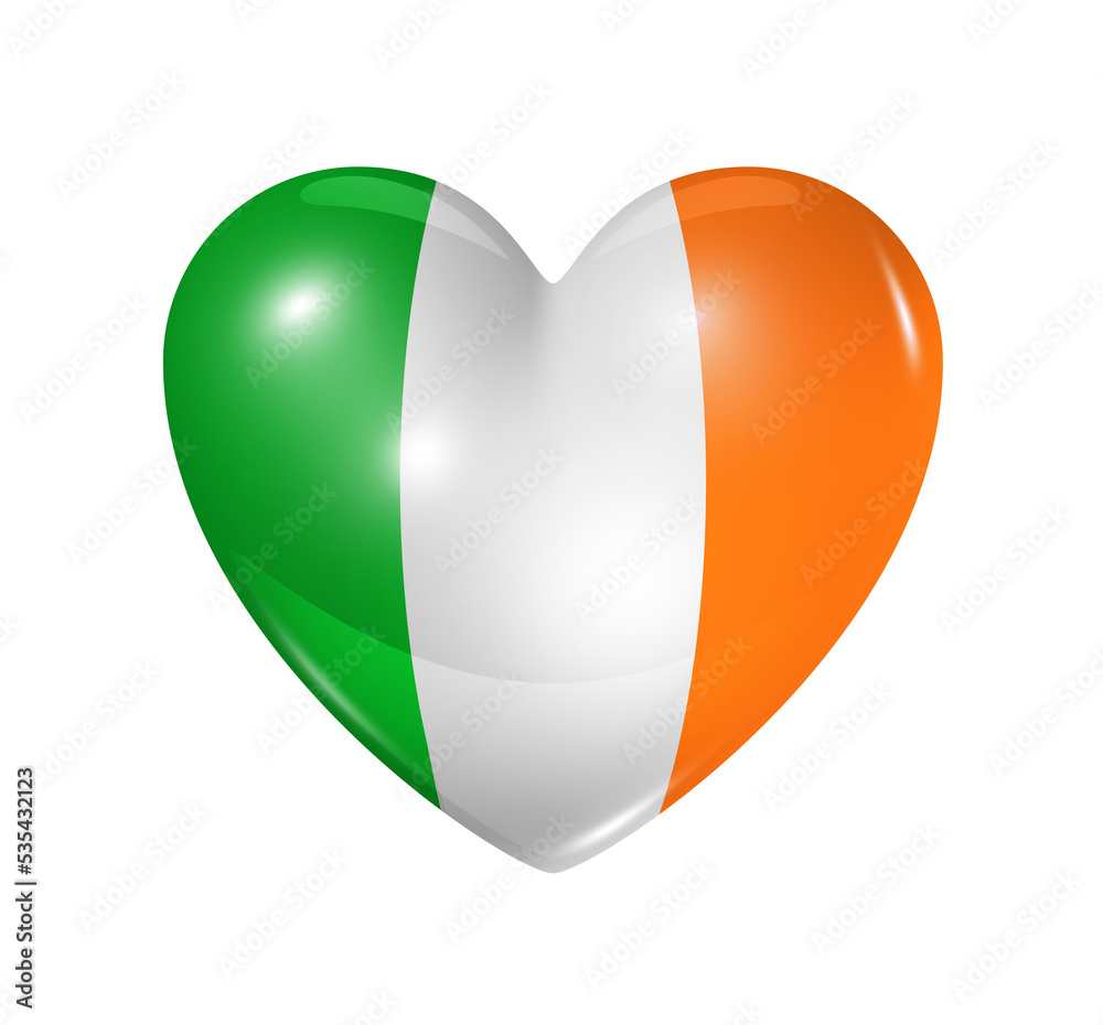 Love Ireland, heart flag icon Love Ireland, heart flag icon