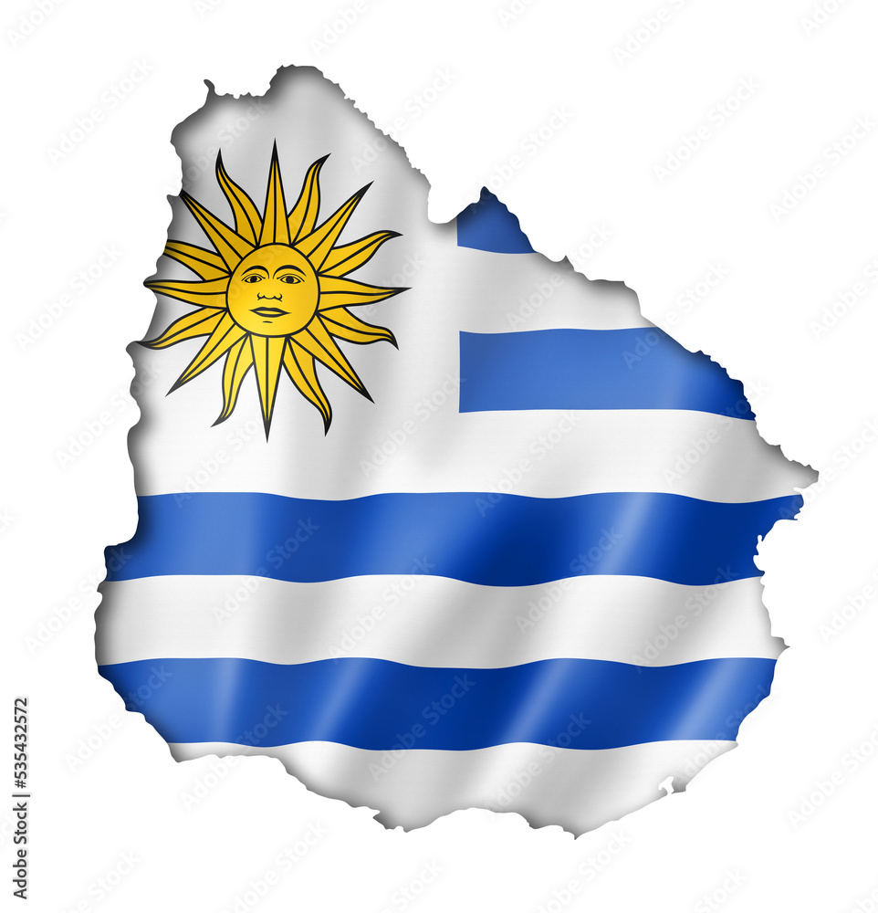 Obraz premium Uruguaian flag map