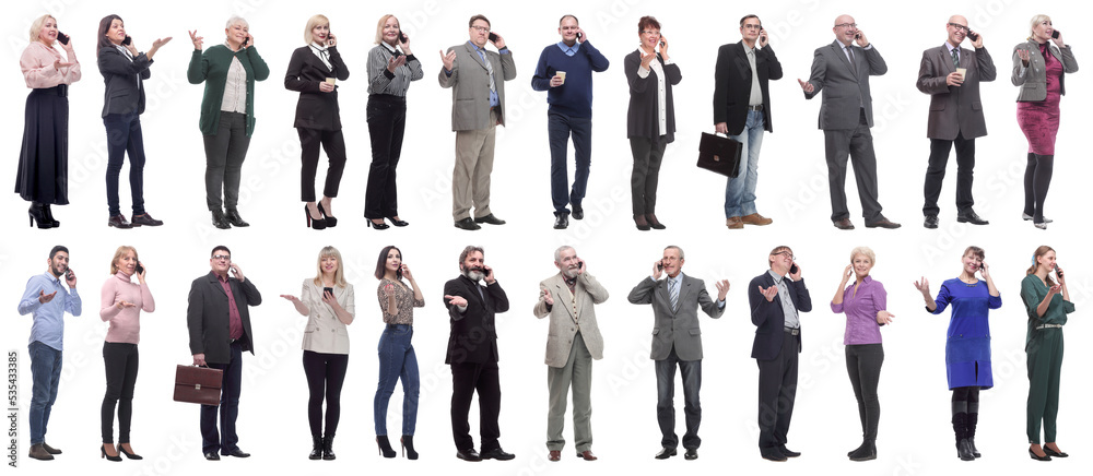 group of people holding phone in hand isolated group of people holding phone in hand isolated