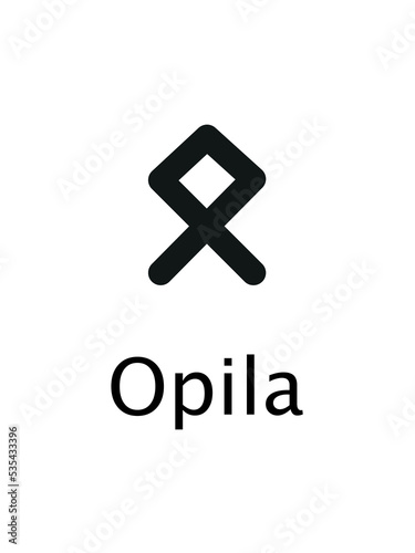 Oþila Runes. Complete collection of Rune alphabet, futhark. Writing ancient Germans. Vector Mystical symbols. Esoteric, occult, magic illustration for Tattoos. 