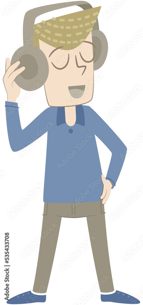 Boy singing with helmets. Retro style illustration of a little boy singing with helmets on his head. Boy singing with helmets. Retro style illustration of a little boy singing with helmets on his head.