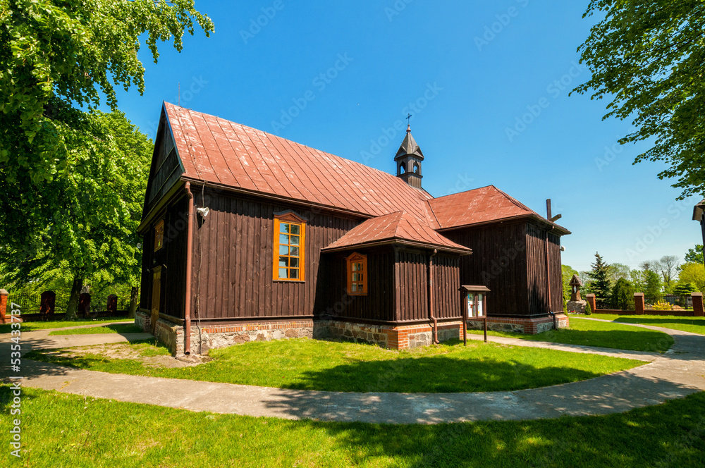 St. Stanislaw the Bishop's Church in Brodnia, village in Lodzkie voivodeship, Poland.