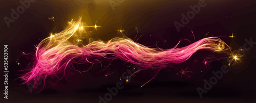 Obraz na płótnie glowing fire lines effect, pink glittering magic gold, background, banner, wallp