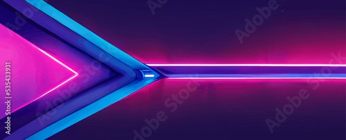 glowing neon lines tunnel abstract technological background banner wallpaper