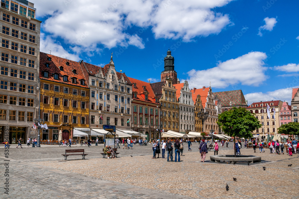 Fototapeta premium Market square in Wrocław, Lower Silesian Voivodeship, Poland