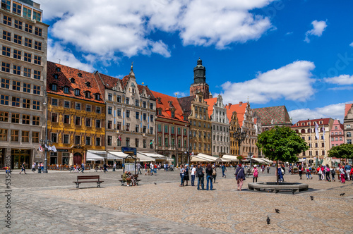 Market square in Wrocław, Lower Silesian Voivodeship, Poland 