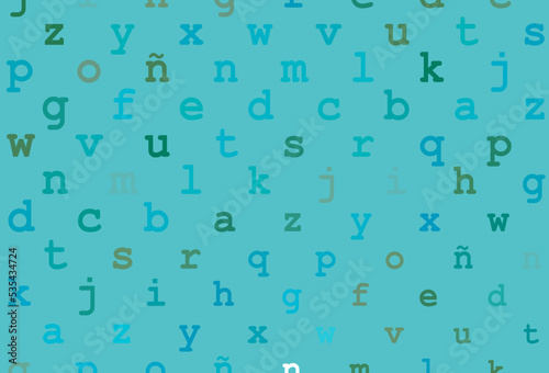 Light blue vector template with isolated letters.