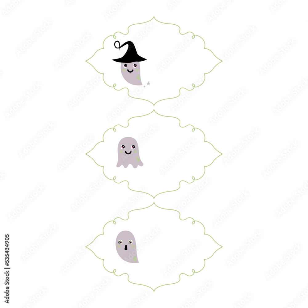 Halloween Blank Text Labels Set isolated On White