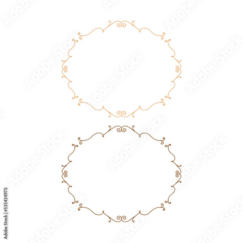 Ornamental Labels Set isolated On White