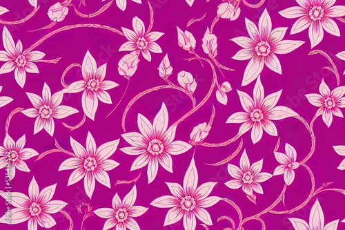 Seamless mughal floral Motif pattern on digital background. High quality illustration
