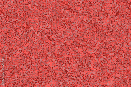 Red rubber track coating seamless texture top view. Abstract running coat pattern. Vector playground or tennis court material. Grunge granular closeup surface. Crushed grain hardcourt backdrop