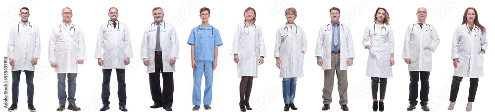 group of doctors in full length isolated on white group of doctors in full length isolated on white