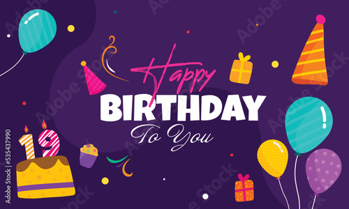 Birthday background with hand drawn elements