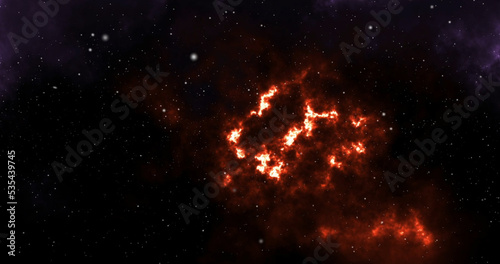 Space background with realistic nebula and shining stars. Outer space shows the beauty of space exploration. Infinite space background with nebulas and stars.