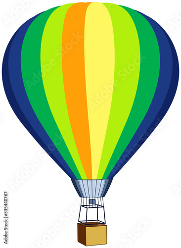 Vintage Hot Colorful Air Balloon. PNG illustration