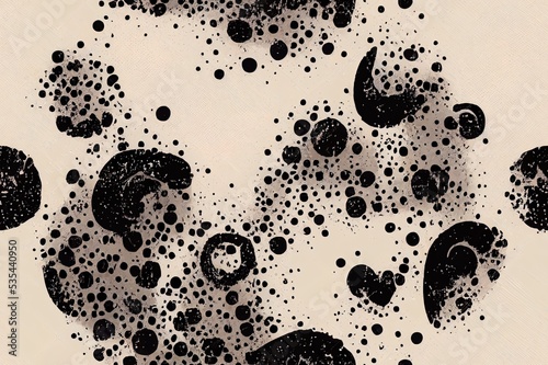seamless pattern. Abstract grunge texture with monochrome fluid stains. Creative background with blots. Decorative spotty design.. High quality illustration photo