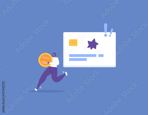 burglary or theft of bank customer account balances. a thief or hacker hijacks or hacks a credit card or atm to drain the balance or take money. security system breached. concept illustration design