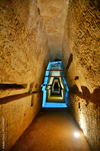 The cave of the Sibyl in the archaeological park of Cuma near Naples, Italy. photo