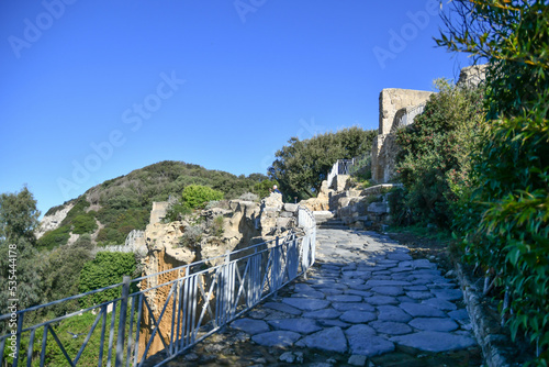 An ancient road in the archaeological park of Cuma near Naples, Italy. photo