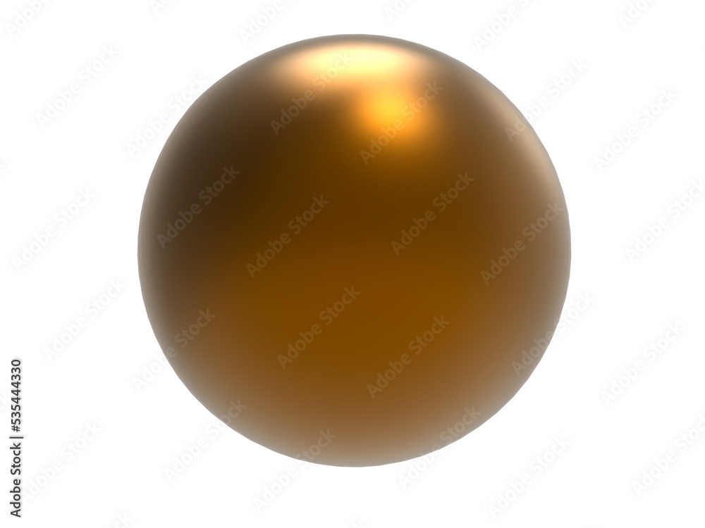 Brown metal sphere.