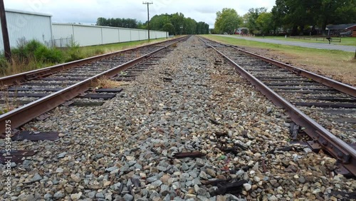 Two rail road tracks side by side in Clemmons NC photo