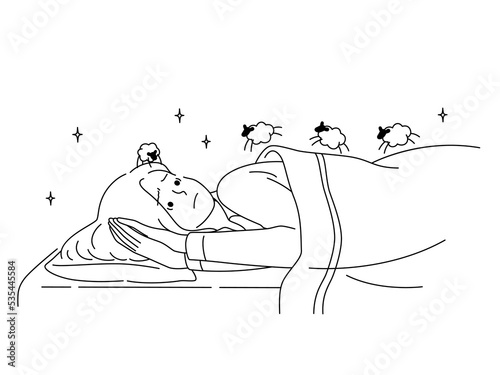 Woman lying in bed suffer from insomnia