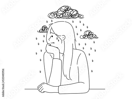 Unhappy woman suffer from depression