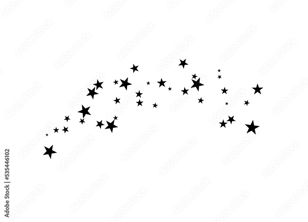 Obraz premium Fireworks star random source stream. Falling Star. Stars on a white background.