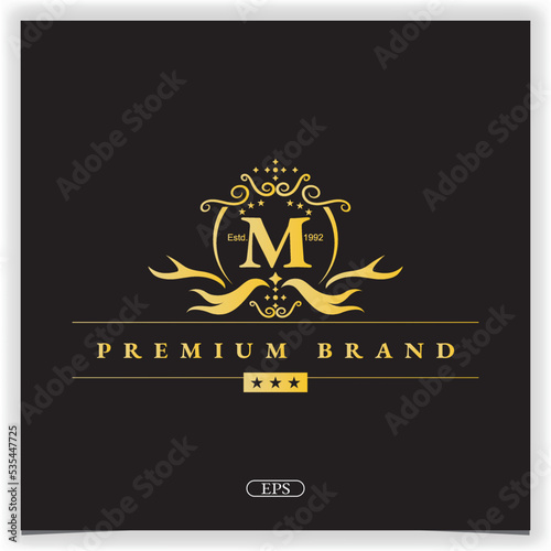 Letter m golden logo premium elegant template vector eps 10