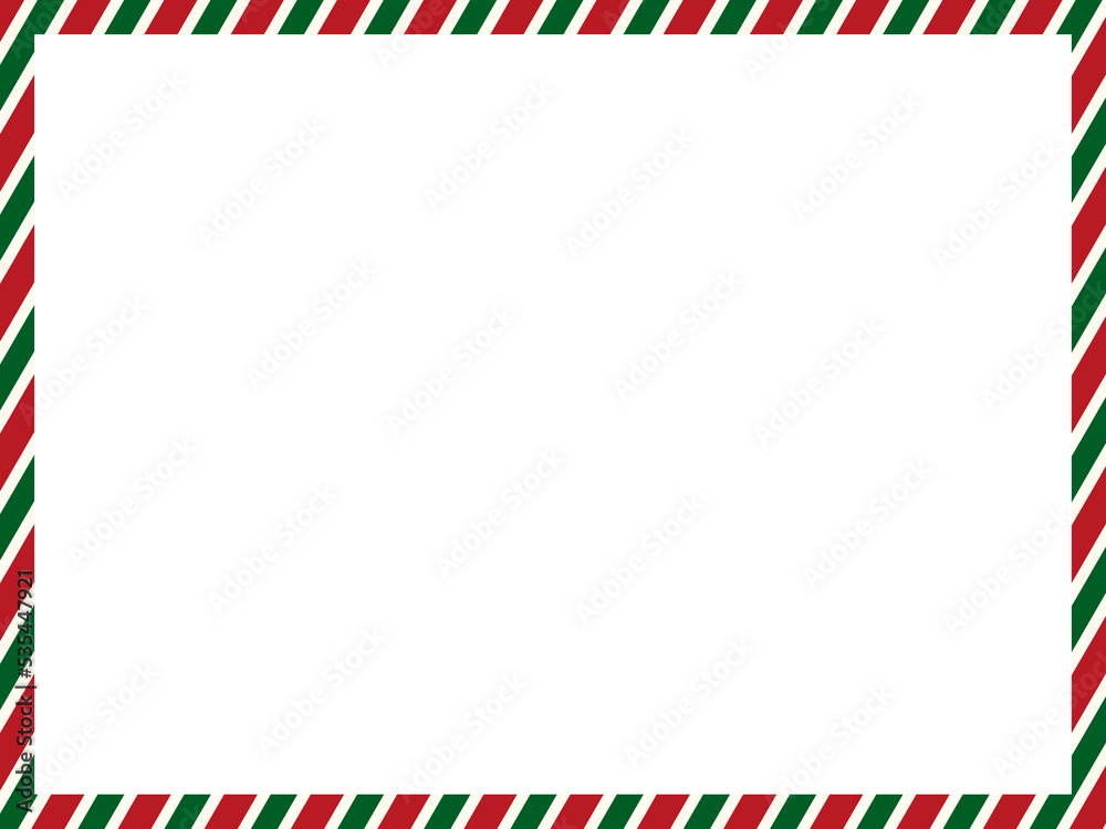 クリスマスカラーのストライプ背景フレーム クリスマスカラーのストライプ背景フレーム