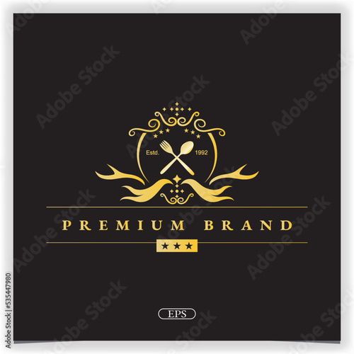 gold restaurant logo premium elegant template vector eps 10