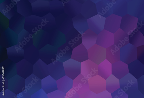 Dark Pink, Blue vector cover with set of hexagons.
