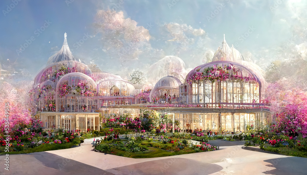Fototapeta premium Openwork greenhouse for flowers.
