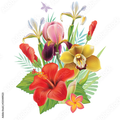 Vector bouquet with flowers