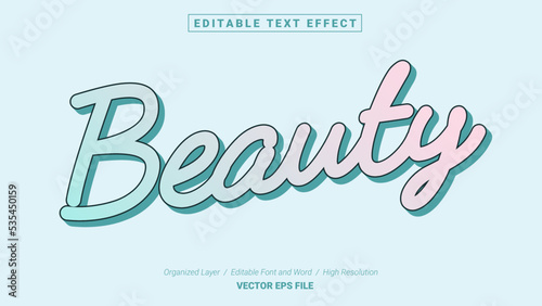 Editable Beauty Font Design. Alphabet Typography Template Text Effect. Lettering Vector Illustration for Product Brand and Business Logo.