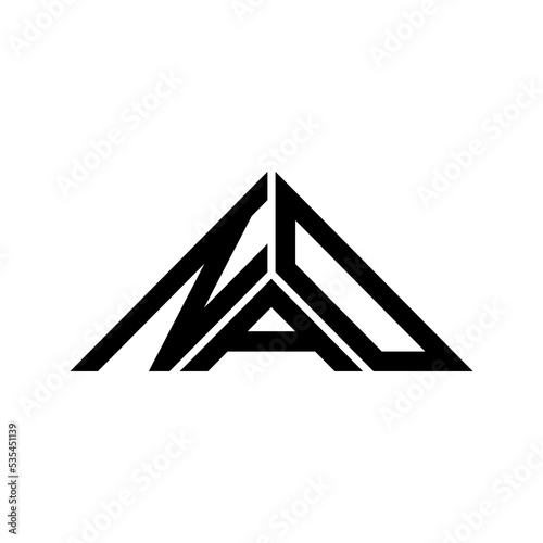NAD letter logo creative design with vector graphic, NAD simple and modern logo in triangle shape.