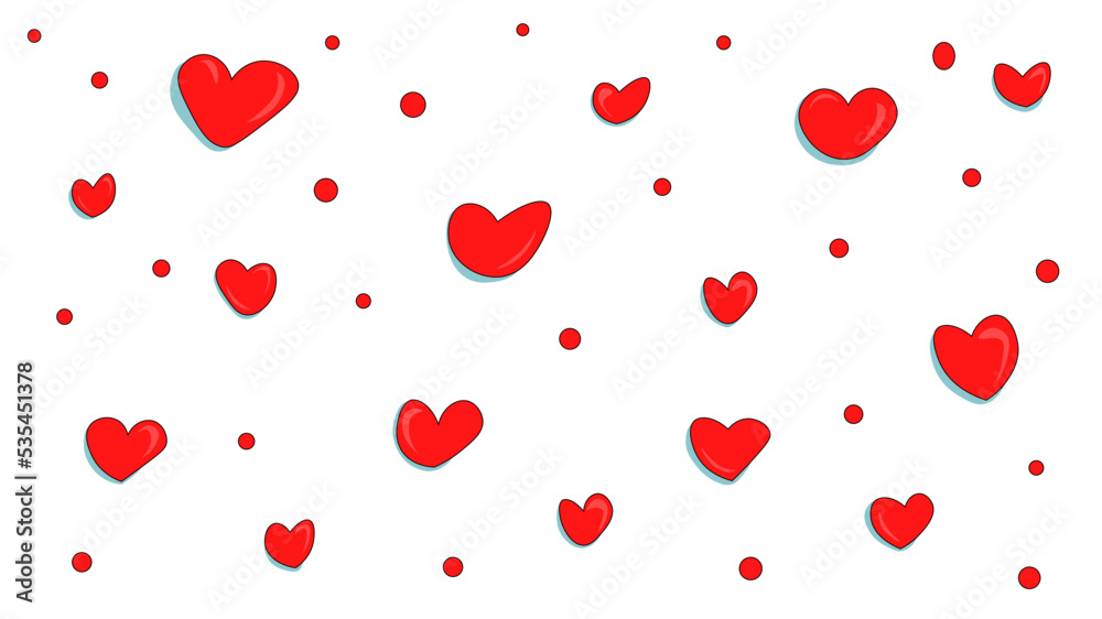Heart icon collection. Heart icons in flat style. Vector graphics. in love Valentines day
