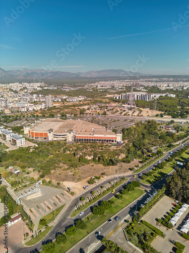 Aerial view of Antalya photographed by drone on a sunny day