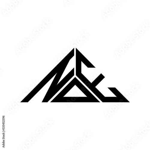 NOE letter logo creative design with vector graphic, NOE simple and modern logo in triangle shape.