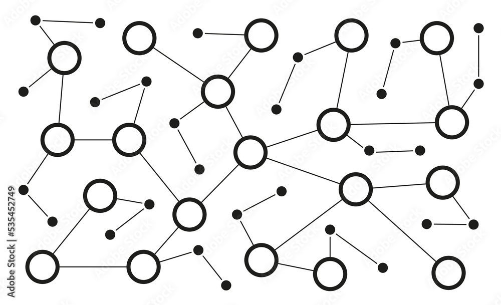 Network digital user connect dots and lines background template. Technology linked global digital database graphic vector.