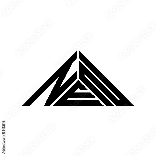 NEN letter logo creative design with vector graphic, NEN simple and modern logo in triangle shape. photo