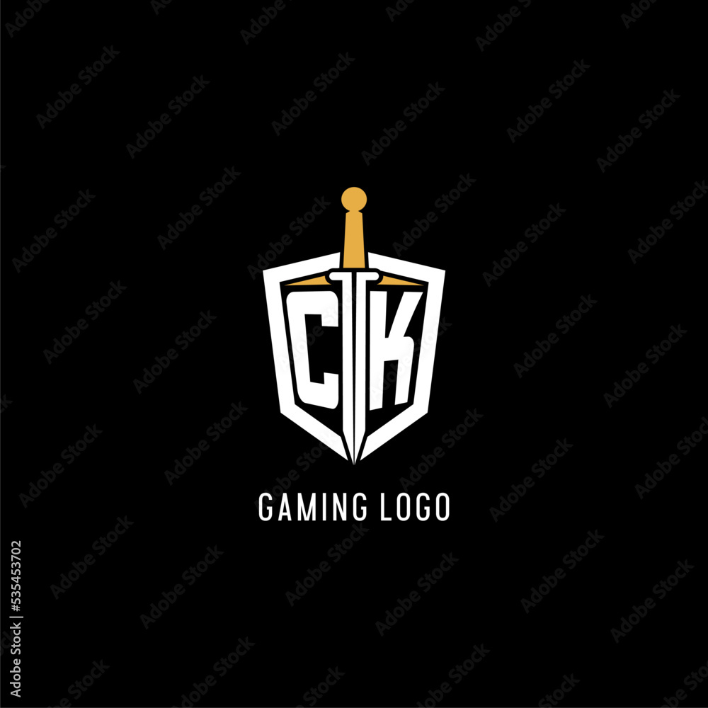 Letter CK logo with shield and sword design inspiration Stock Vector ...