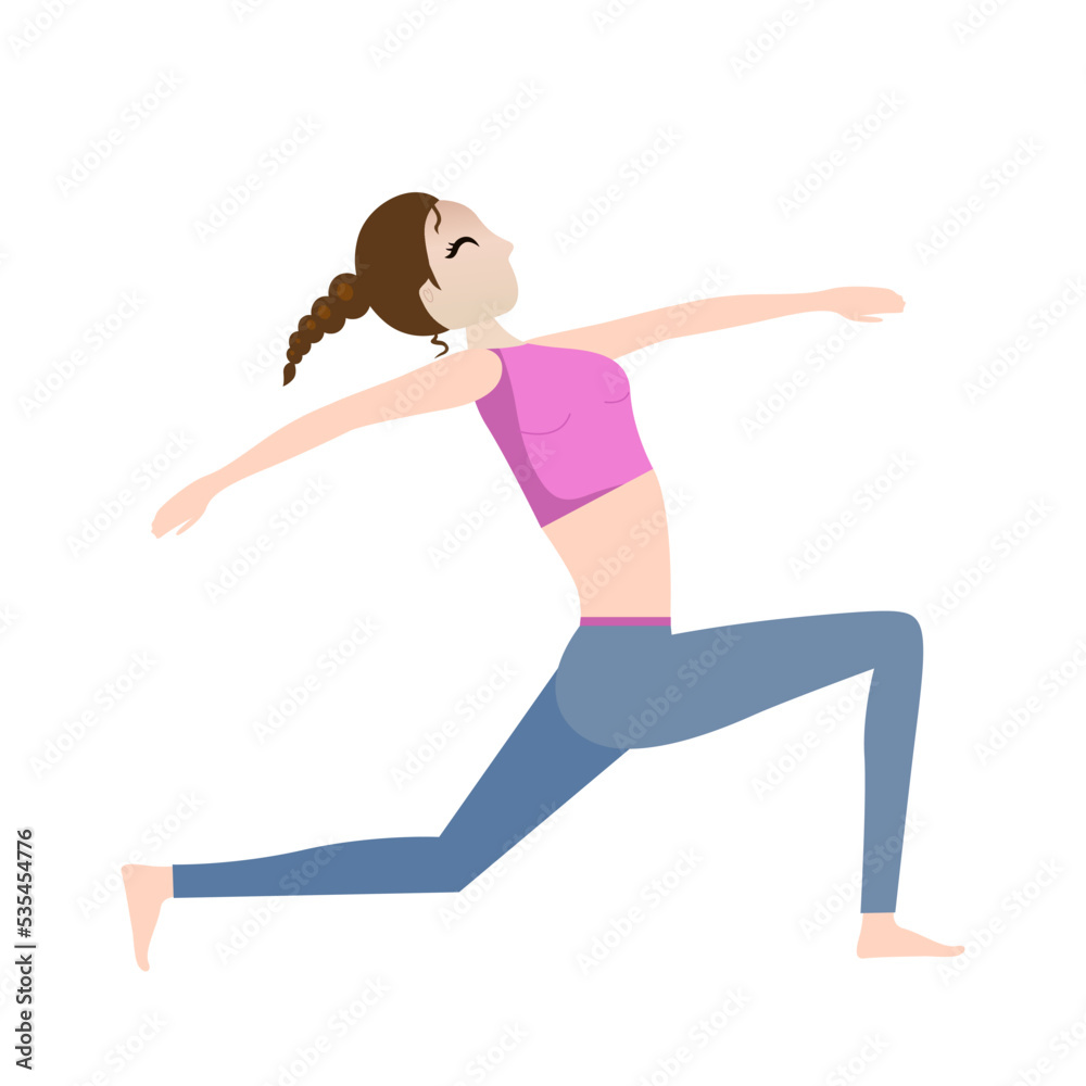 Woman Making Yoga Asana isolated on White